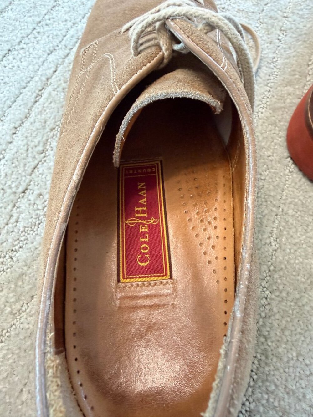 Cole Haan Country Men's Suede Brick Sole Oxford Bucks Tan - 11D - Picture 5 of 6
